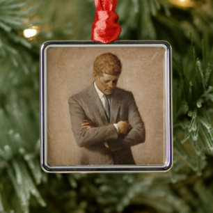 John Kennedy US Presidential White House Portret Metalen Ornament