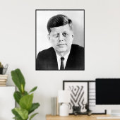 John Kennedy US Presidential White House Portret Poster (Thuiskantoor)