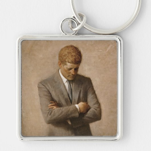 John Kennedy US Presidential White House Portret Sleutelhanger (Voorkant)