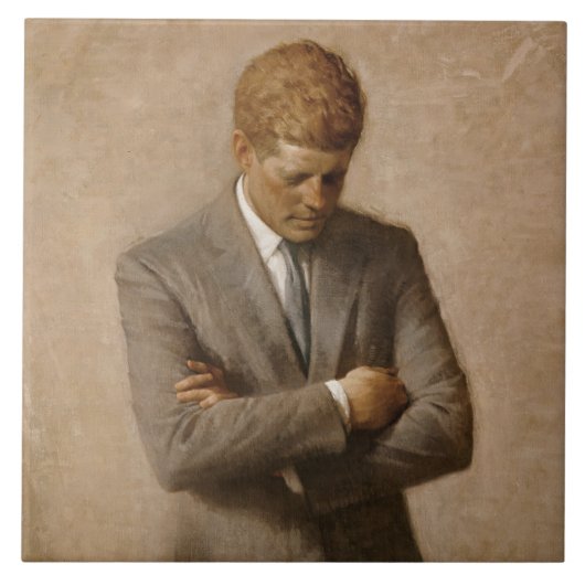 John Kennedy US Presidential White House Portret Tegeltje (Voorkant)