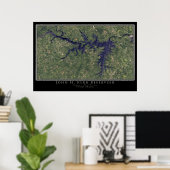 John Kerr Lake Virginia - North Carolina Satellite Poster (Thuiskantoor)
