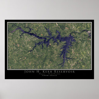 John Kerr Lake Virginia - North Carolina Satellite Poster
