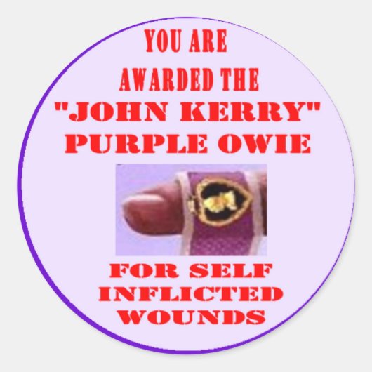 JOHN KERRY PAARSE OWIE RONDE STICKER (Voorkant)