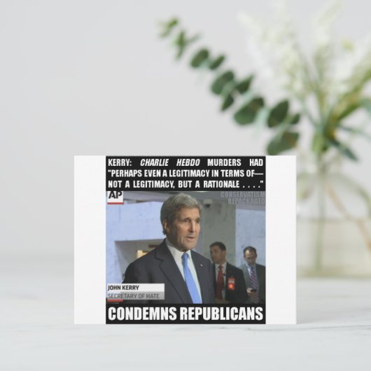 John Kerry: Secretaris van de Hate Briefkaart (Staand voorkant)