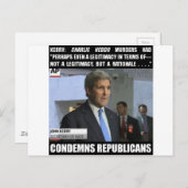 John Kerry: Secretaris van de Hate Briefkaart (Voorkant / Achterkant)