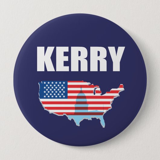 JOHN KERRY-verkiezingsgear Ronde Button 4,0 Cm (Voorkant)