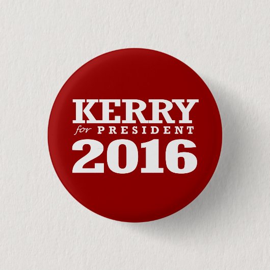 JOHN KERRY VOOR PRESIDENT RONDE BUTTON 3,2 CM (Voorkant)