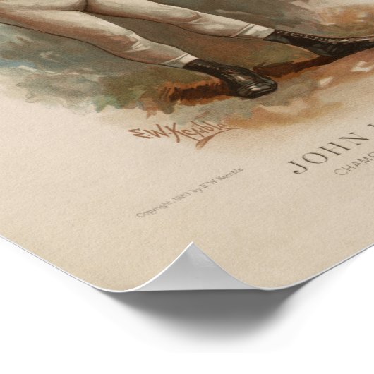 John L. Sullivan - Champion Pugilist - Kleurdruk Poster (Hoek)