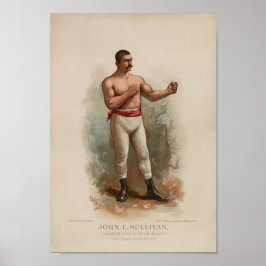 John L. Sullivan - Champion Pugilist - Kleurdruk Poster