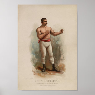 John L. Sullivan - Champion Pugilist - Kleurdruk Poster