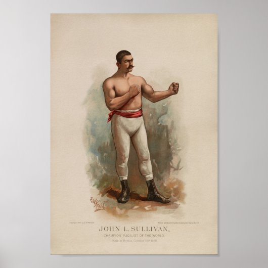 John L. Sullivan - Champion Pugilist - Kleurdruk Poster (Voorkant)