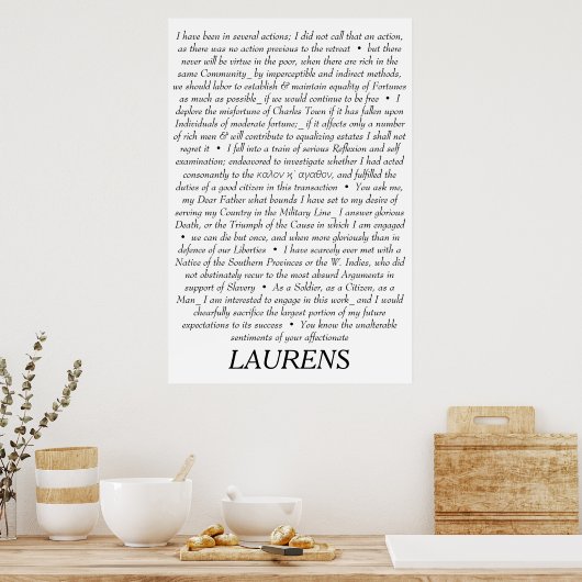 John Laurens Quotations Poster (Keuken)