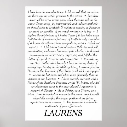 John Laurens Quotations Poster (Voorkant)