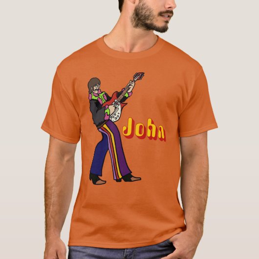 John Lennon Yellow Submarine character plays guita T-shirt (Voorkant)