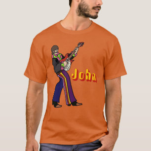 John Lennon Yellow Submarine-personage speelt gita T-shirt