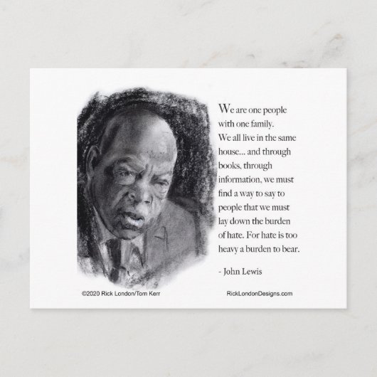 John Lewis en Quote Beauely portret Briefkaart (Voorkant)