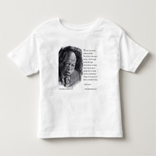 John Lewis en Quote Beauely portret Kinder Shirts (Voorkant)