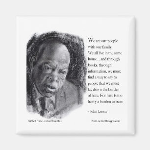 John Lewis en Quote Beauely portret Magneet