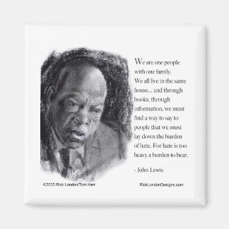 John Lewis en Quote Beauely portret Magneet