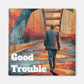 John Lewis Good Trouble Bridge Crossing Magneet (Voorkant)