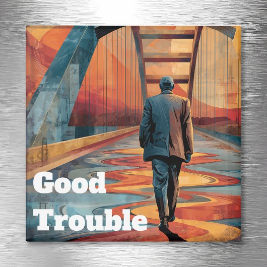 John Lewis Good Trouble Bridge Crossing Magneet