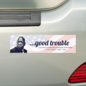 John Lewis 'Good Trouble' Citaat Foto Edmund Bumpersticker (Op auto)