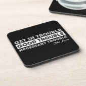 John Lewis - Good Trouble Quote Bier Onderzetter (Linkerzijde)