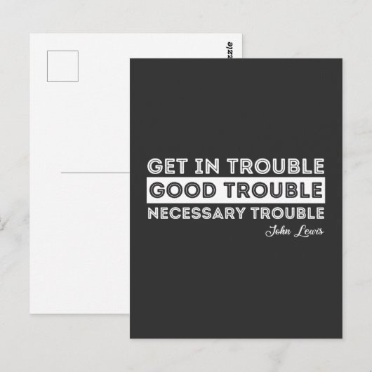 John Lewis - Good Trouble Quote Briefkaart (Voorkant / Achterkant)