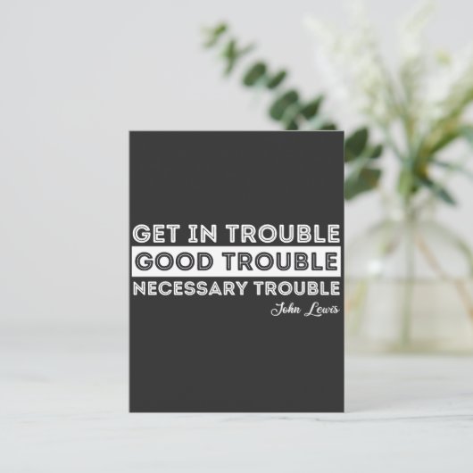 John Lewis - Good Trouble Quote Feestdagenkaart (Staand voorkant)