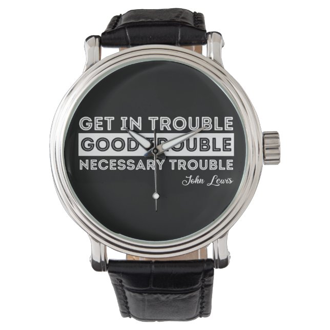 John Lewis - Good Trouble Quote Horloge (Voorkant)