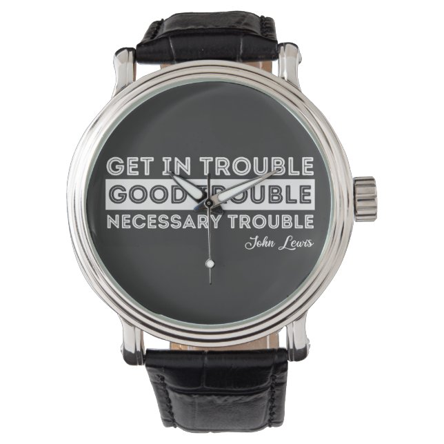 John Lewis - Good Trouble Quote Horloge (Voorkant)