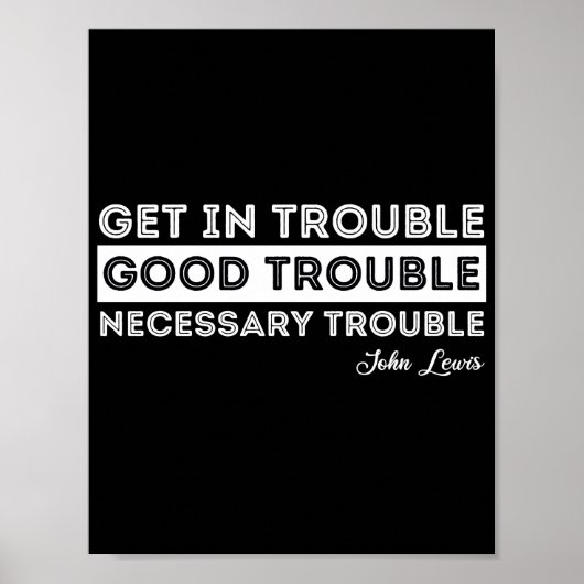 John Lewis - Good Trouble Quote Poster (Voorkant)