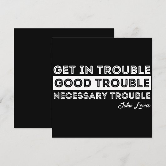 John Lewis - Good Trouble Quote Save The Date (Voorkant / Achterkant)