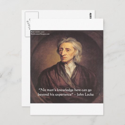 John Locke Knowledge/Experience Quote Briefkaart (Voorkant / Achterkant)