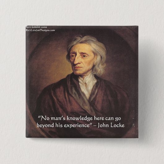 John Locke Knowledge/Experience Quote Vierkante Button 5,1 Cm (Voorkant)