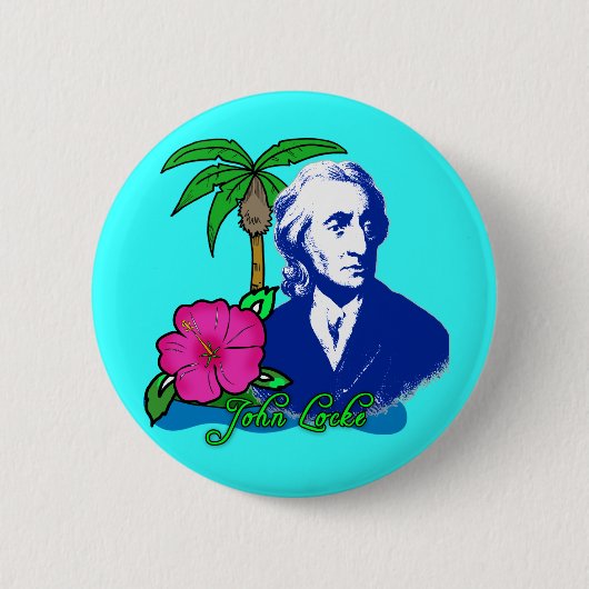John Locke op een woestijneiland Ronde Button 5,7 Cm (Voorkant)