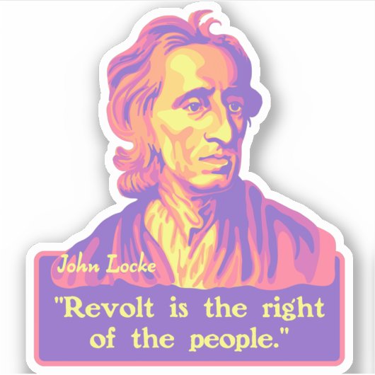 John Locke Portrait en Citaat Sticker (Voorkant)