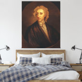 John Locke van Sir Godfrey Kneller Canvas Afdruk (Insitu (Slaapkamer))