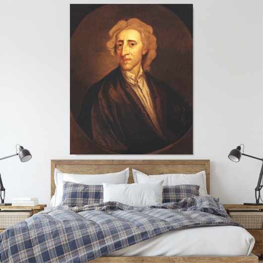 John Locke van Sir Godfrey Kneller Canvas Afdruk (Insitu (Slaapkamer))