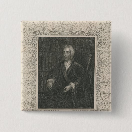 John Locke Vierkante Button 5,1 Cm (Voorkant)