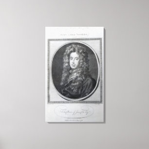 John, Lord Somers, gegraveerd door John Golder, 17 Canvas Afdruk