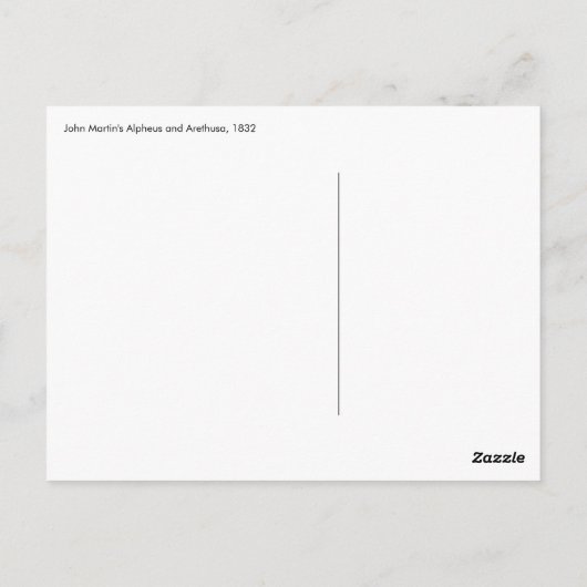 John Martin's Alpheus en Arethusa Briefkaart (Achterkant)