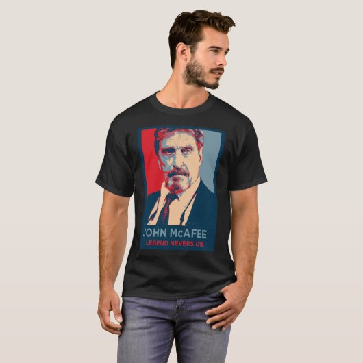 JOHN MCAFEE LEGEND NEVERS DIE retro Classic T-Shir T-shirt (Voorkant volledig)