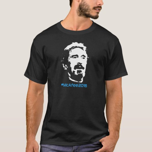 John McAfee voor President 2016 T-shirt (Voorkant)
