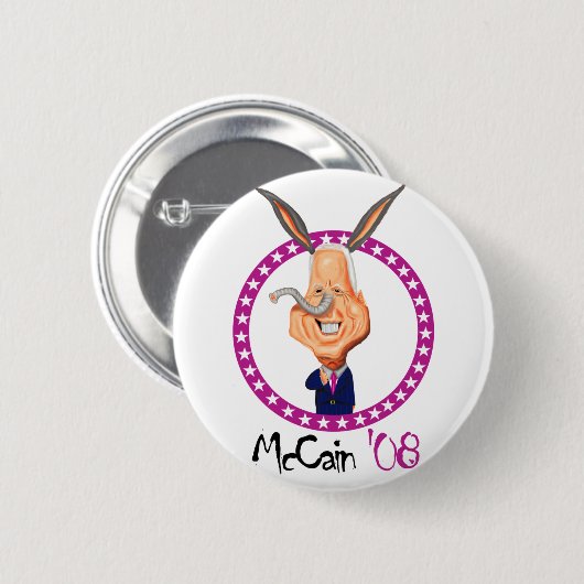 John McCain'08 Ronde Button 5,7 Cm (Voorkant /achterkant)