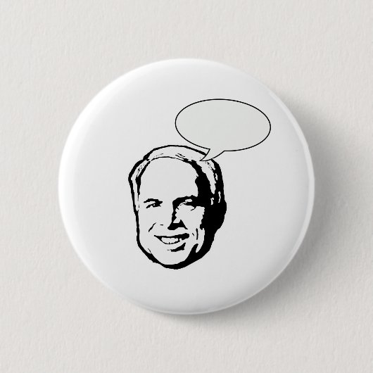 JOHN MCCAIN DACHT AAN BUBBLE RONDE BUTTON 5,7 CM (Voorkant)