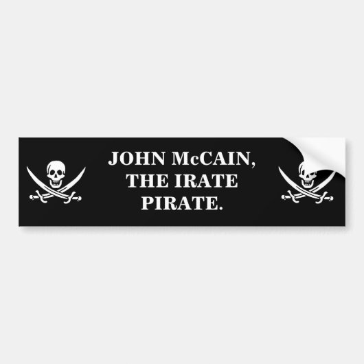 JOHN McCAIN, DE PIRATENPIRAAT. Bumpersticker (Voorkant)