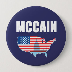 JOHN MCCAIN-verkiezingstandar Ronde Button 4,0 Cm