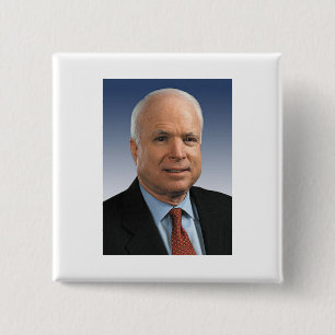 John McCain Vierkante Button 5,1 Cm