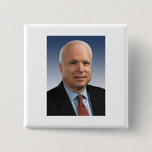 John McCain Vierkante Button 5,1 Cm (Voorkant)